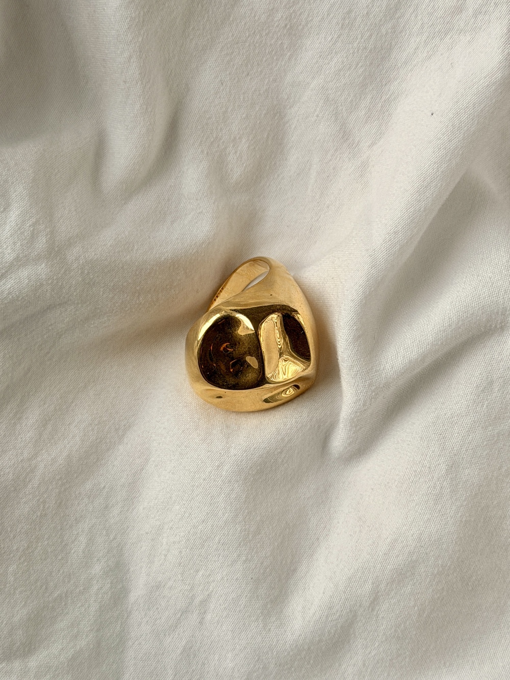 Organic Rock Ring - 18k Gold Plated - Size 9.5